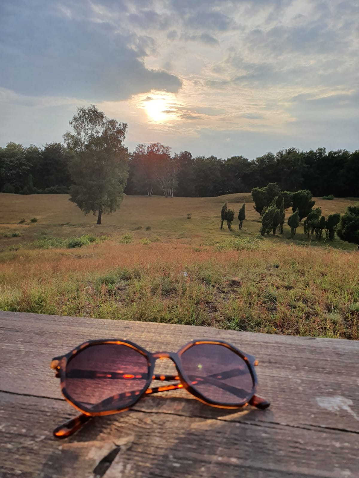 Sonnenuntergang über Feldern